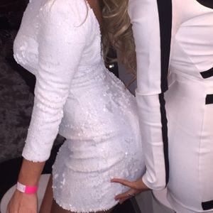 White sequin mini dress Small Tobi